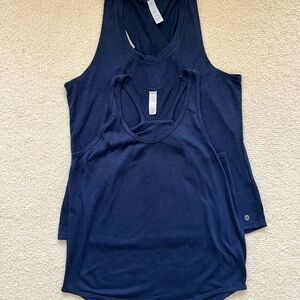 Navy Women's Racerback Tank Tops - Unbranded